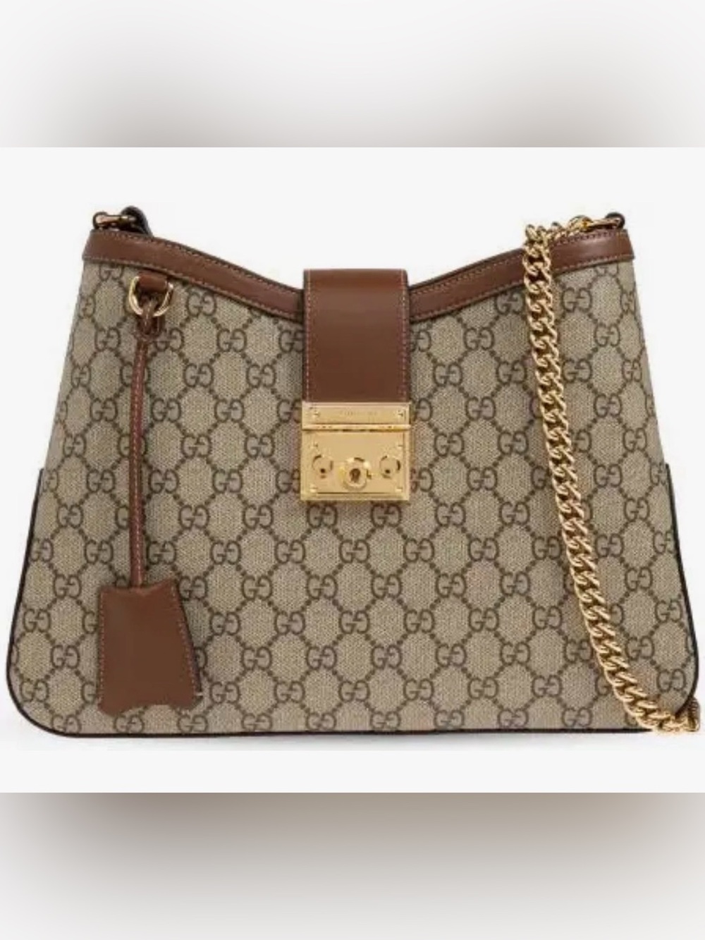 [BRAND NEW] Gucci Beige GG Canvas Padlock Shoulder Bag Medium